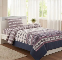Single Bed Sheet Pair (Set) Pure Cotton-Design-303