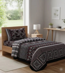 Single Bed Sheet Pair (Set) Pure Cotton-Design-796