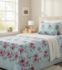 Single Bed Sheet Pair (Set) Pure Cotton-Design-808