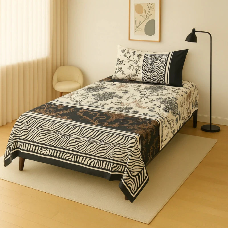 Single Pair Bed Sheet Set Design-100040