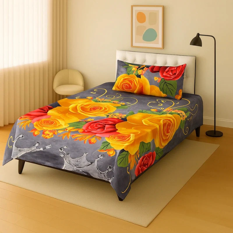 Single Pair Bed Sheet Set Design-100044