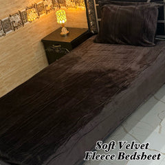 Soft Velvet Fleece Bedsheet Single Bed-629