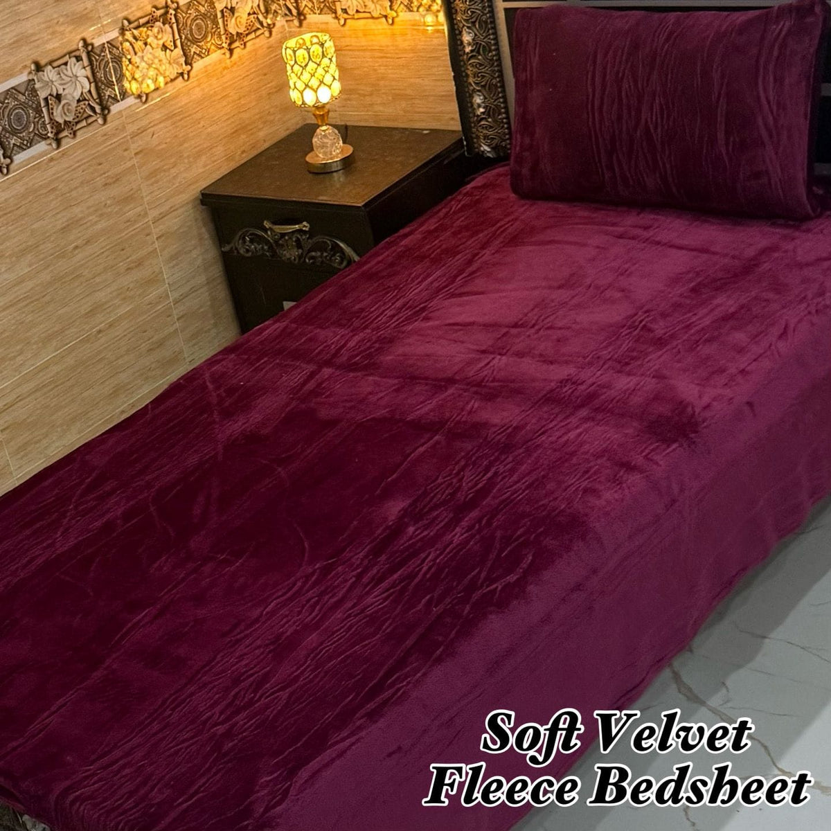 Soft Velvet Fleece Bedsheet Single Bed-631