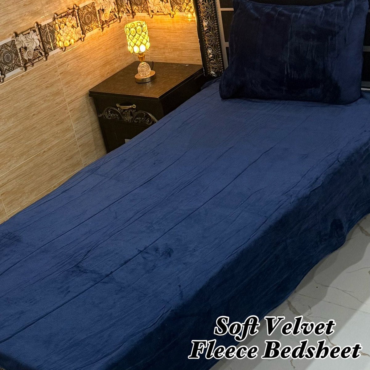 Soft Velvet Fleece Bedsheet Single Bed-632