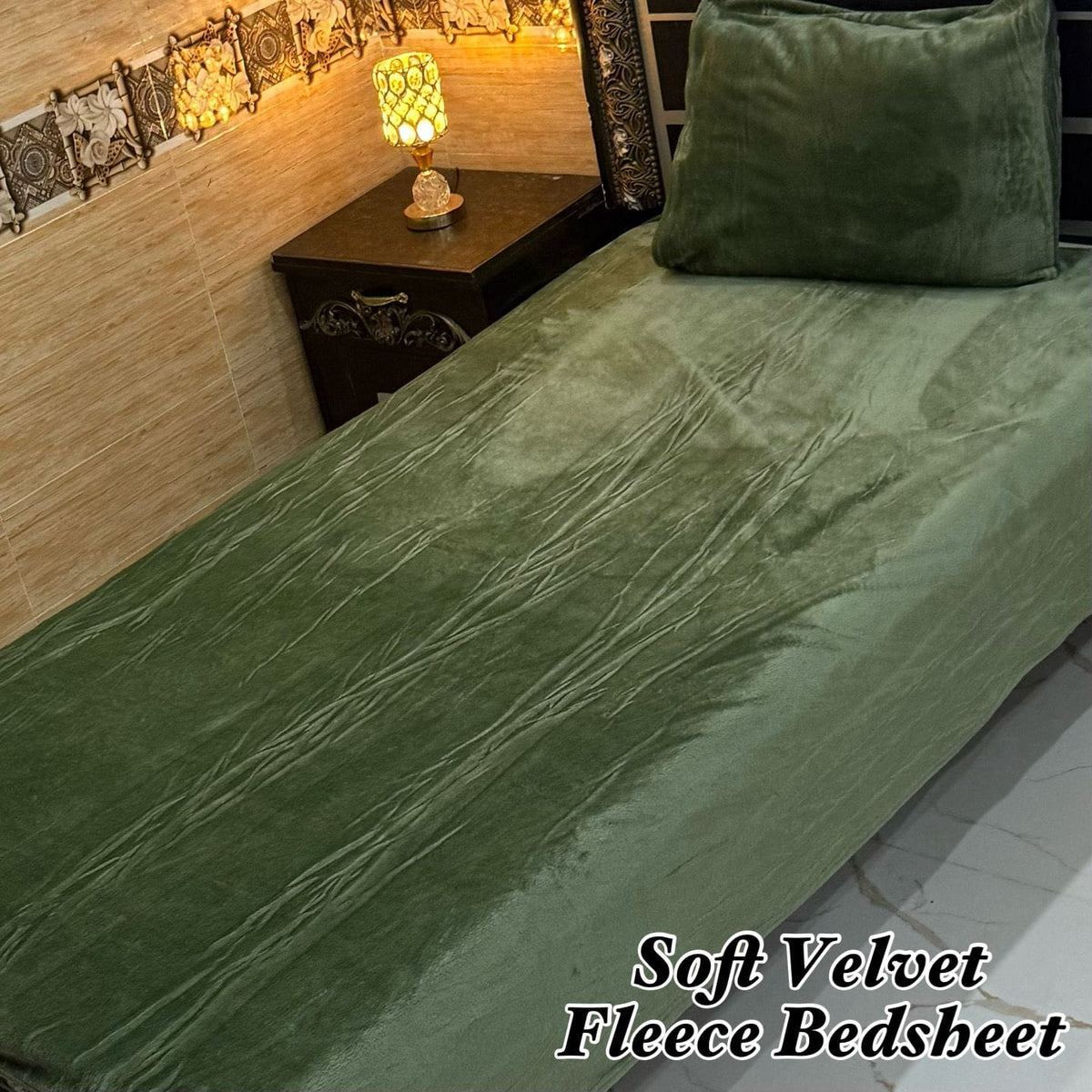 Soft Velvet Fleece Bedsheet Single Bed-635