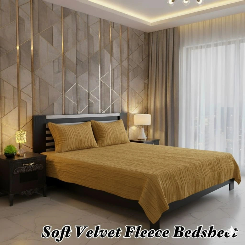 Soft Velvet Fleece Bedsheet-Skin