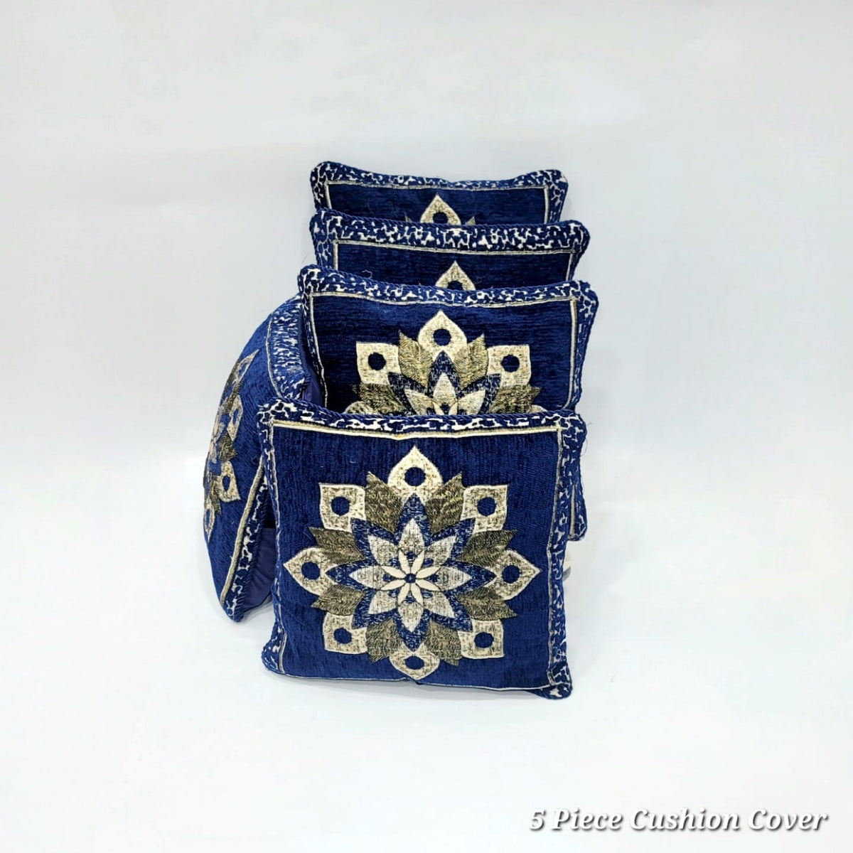 Velvet Jacquard Cushion Covers - 5pcs Set