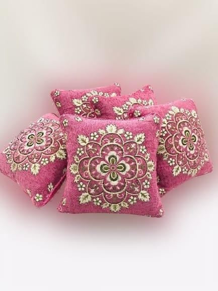 Velvet Jacquard Cushion Covers - 5pcs Set
