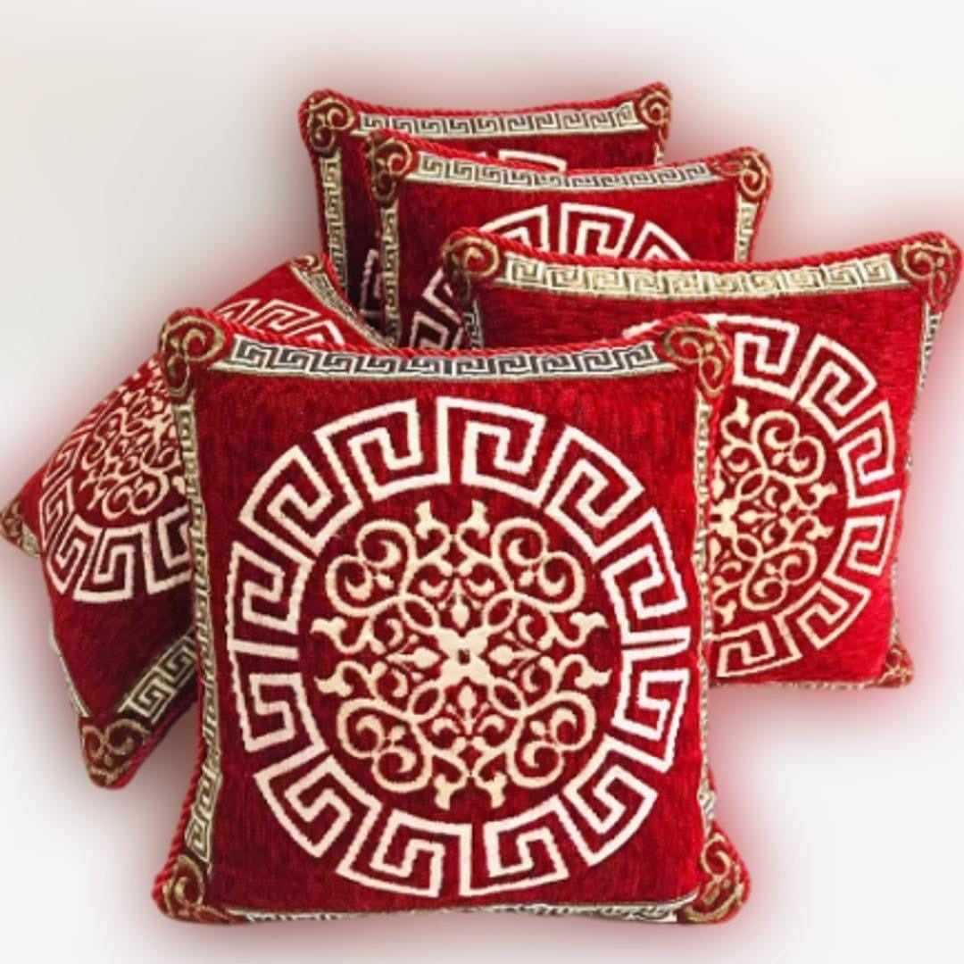 Velvet Jacquard Cushion Covers - 5pcs Set