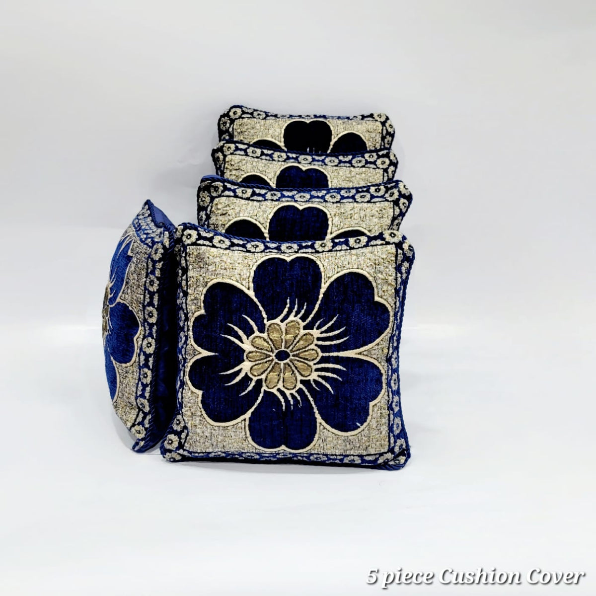 Velvet Jacquard Cushion Covers - 5pcs Set