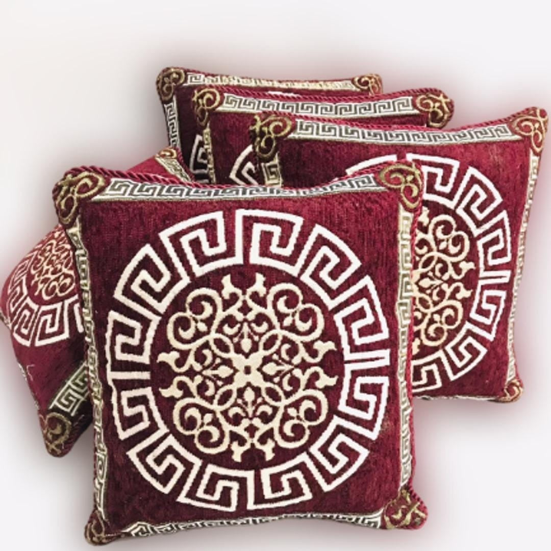 Velvet Jacquard Cushion Covers - 5pcs Set