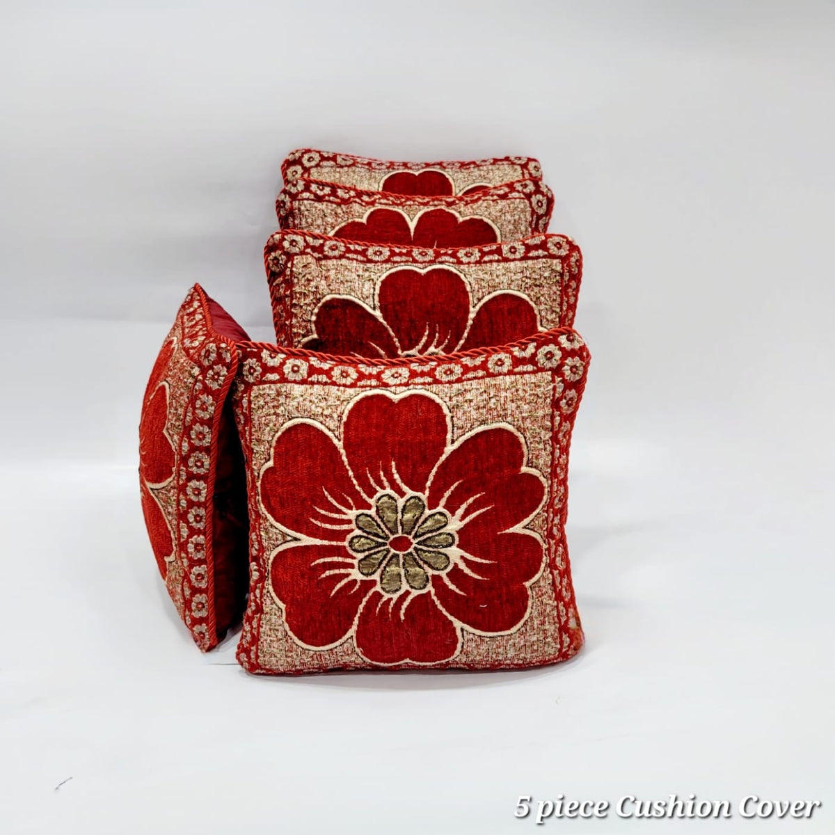Velvet Jacquard Cushion Covers - 5pcs Set