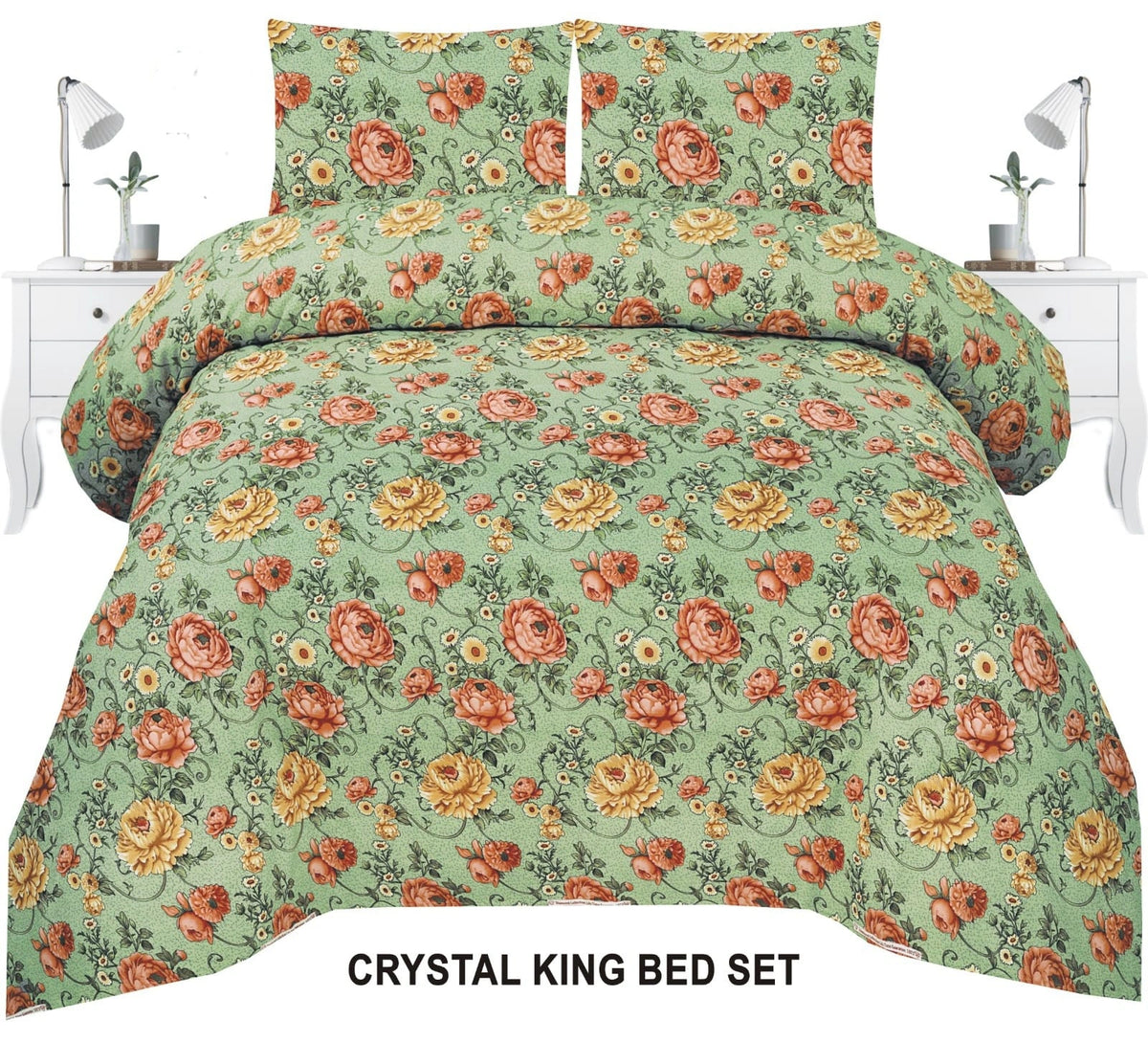 Crystal Bed Sheet-King Size-3Pcs-Design-122