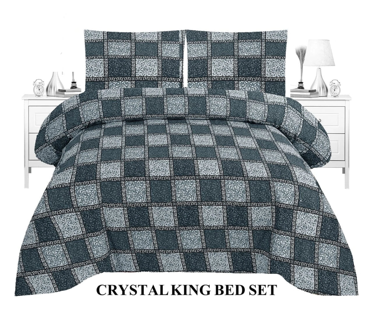Crystal Bed Sheet-King Size-3Pcs-Design-121