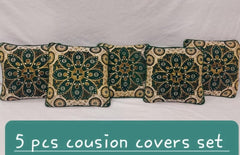 Velvet Jacquard Cushion Covers - 5pcs Set