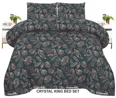 Crystal King Size Bed Sheet Set-3Pcs-Design-115