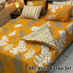 6 pcs Winter Vicky Razai Set | Winter Comforter Set (Soft Thick Comforter)