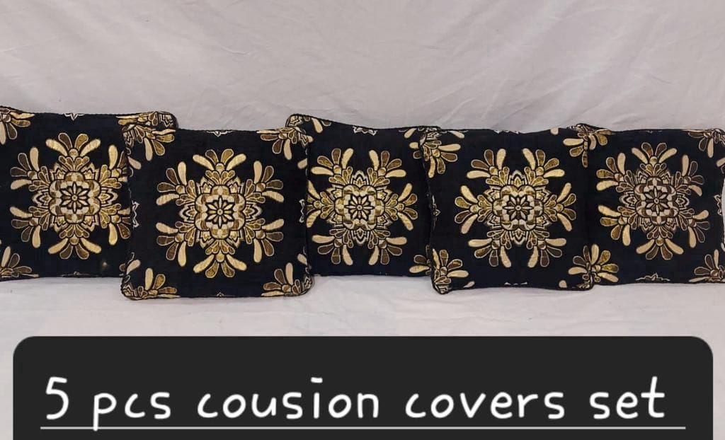 Velvet Jacquard Cushion Covers - 5pcs Set