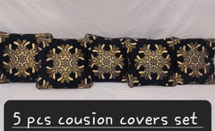Velvet Jacquard Cushion Covers - 5pcs Set