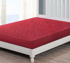 Quilted Waterproof Mattress Cover | Protector | Double Bed | King Size-Maroon