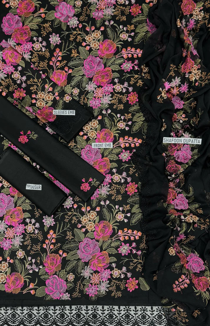 3 PIECE UNSTITCHED LAWN SUIT SUMMER COLLECTION 2025 (BAREEZE LAWN)