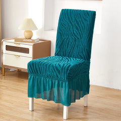 Zebra Chair Covers Frill / Fitted Style For Dinning/Office-Zinc