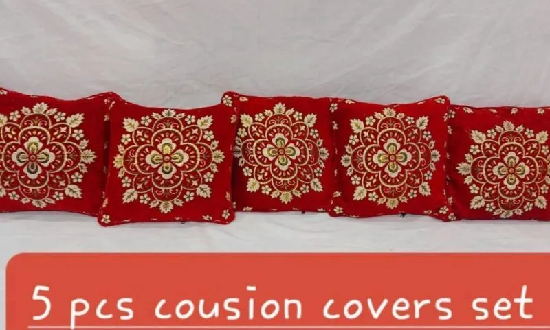 Velvet Jacquard Cushion Covers - 5pcs Set