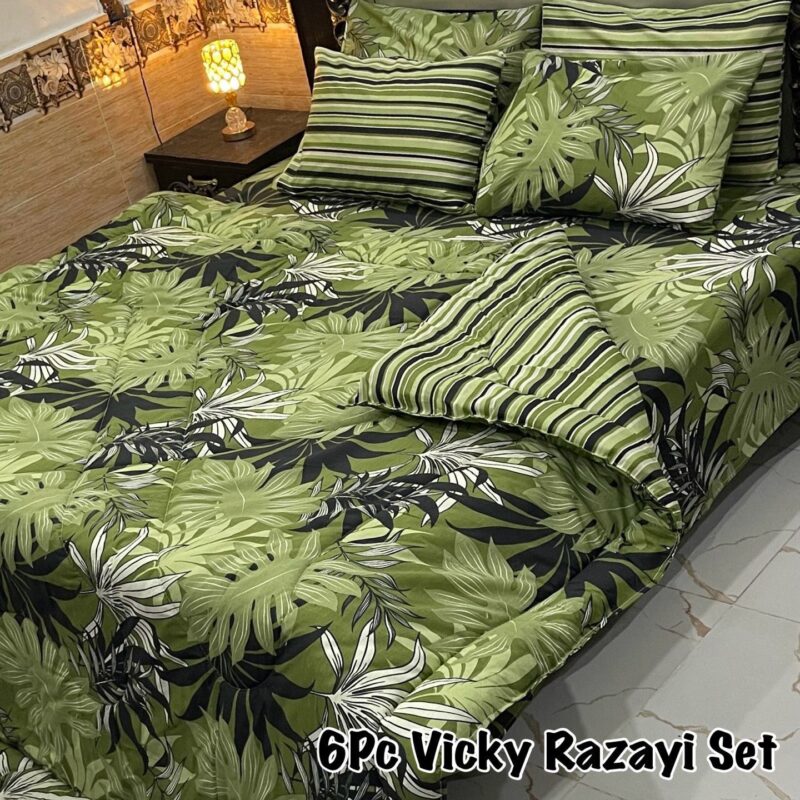 6 pcs Winter Vicky Razai Set | Winter Comforter Set (Soft Thick Comforter)