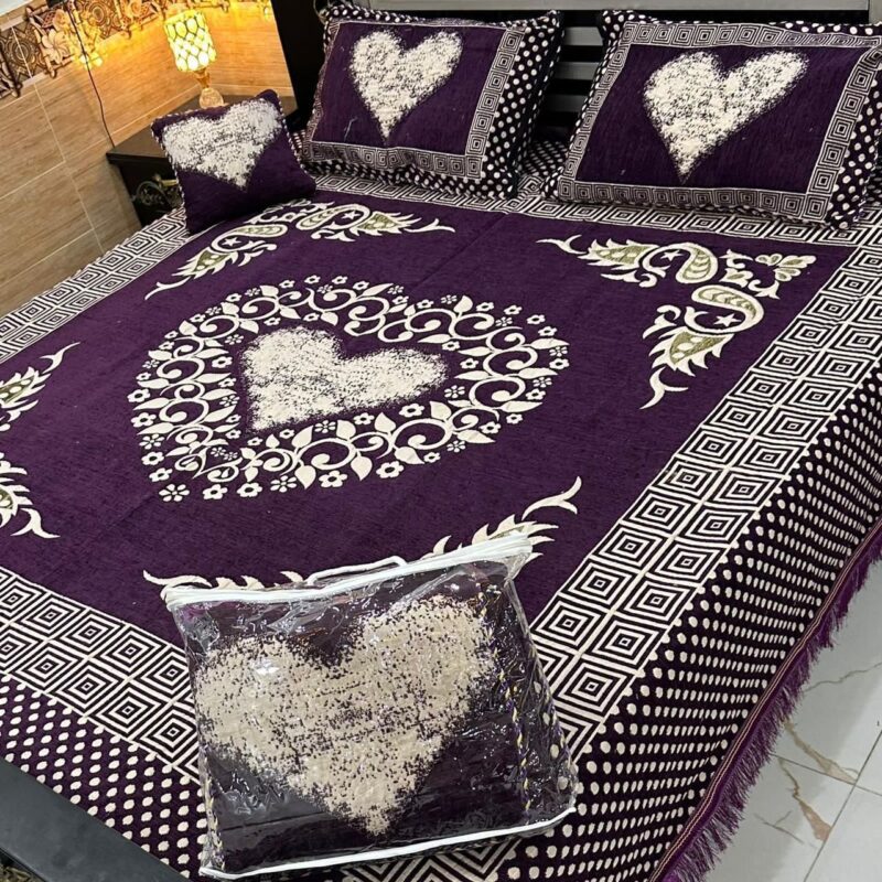 4PCS Jacquard Velvet Bed Sheet