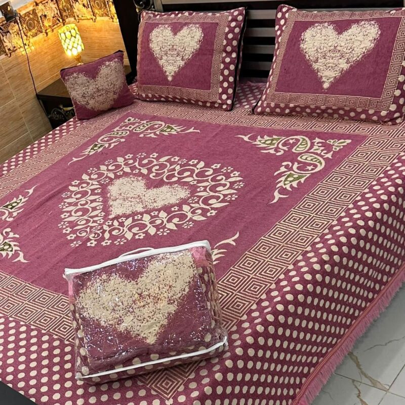 4PCS Jacquard Velvet Bed Sheet