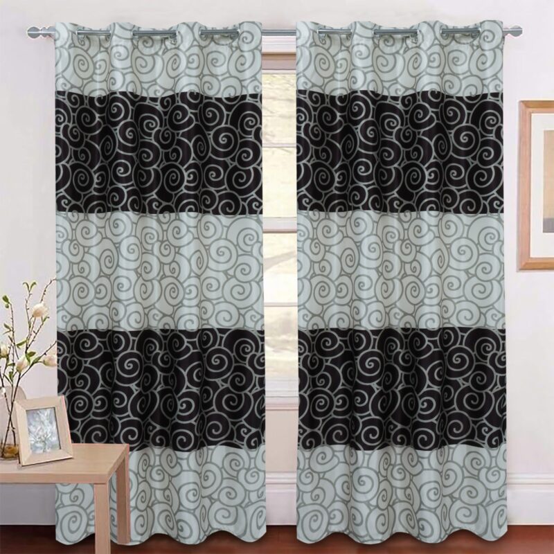 Imported Silk Curtains Blackout ( 2 Curtain Set )