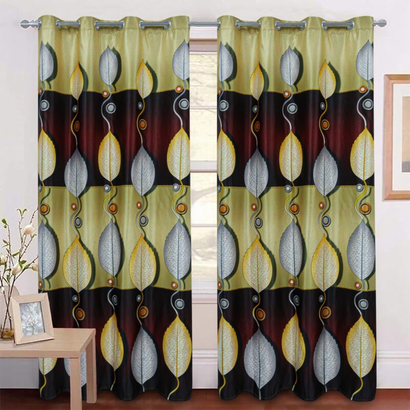 Imported Silk Curtains Blackout ( 2 Curtain Set )