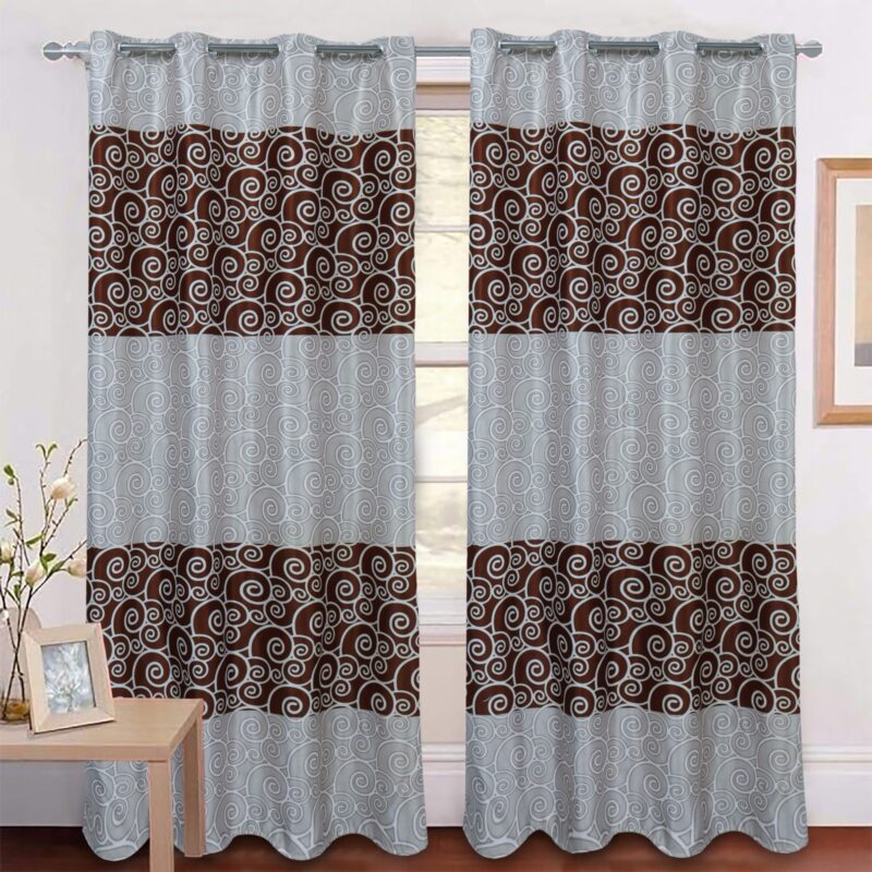 Imported Silk Curtains Blackout ( 2 Curtain Set )