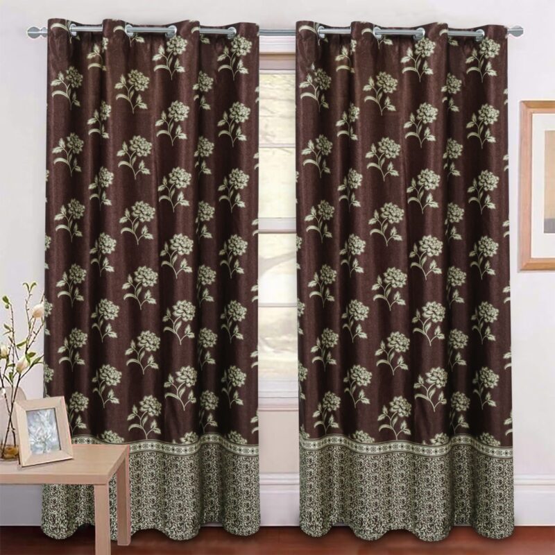 Imported Silk Curtains Blackout ( 2 Curtain Set )