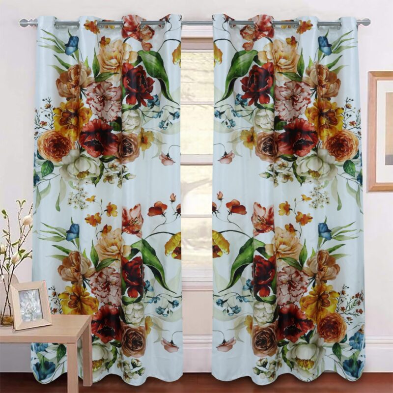 Imported Silk Curtains Blackout ( 2 Curtain Set )