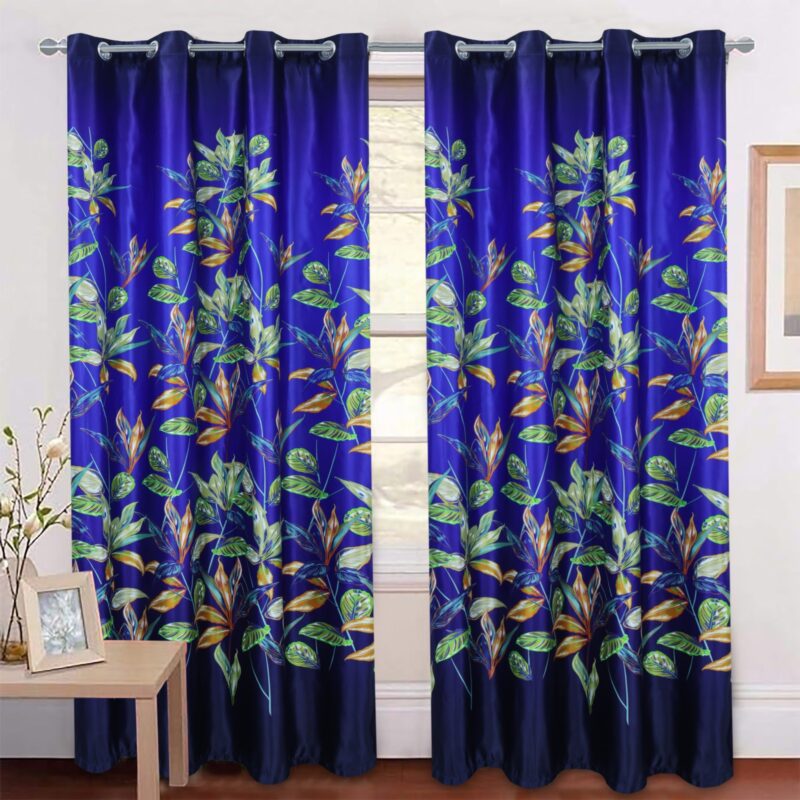 Imported Silk Curtains Blackout ( 2 Curtain Set )