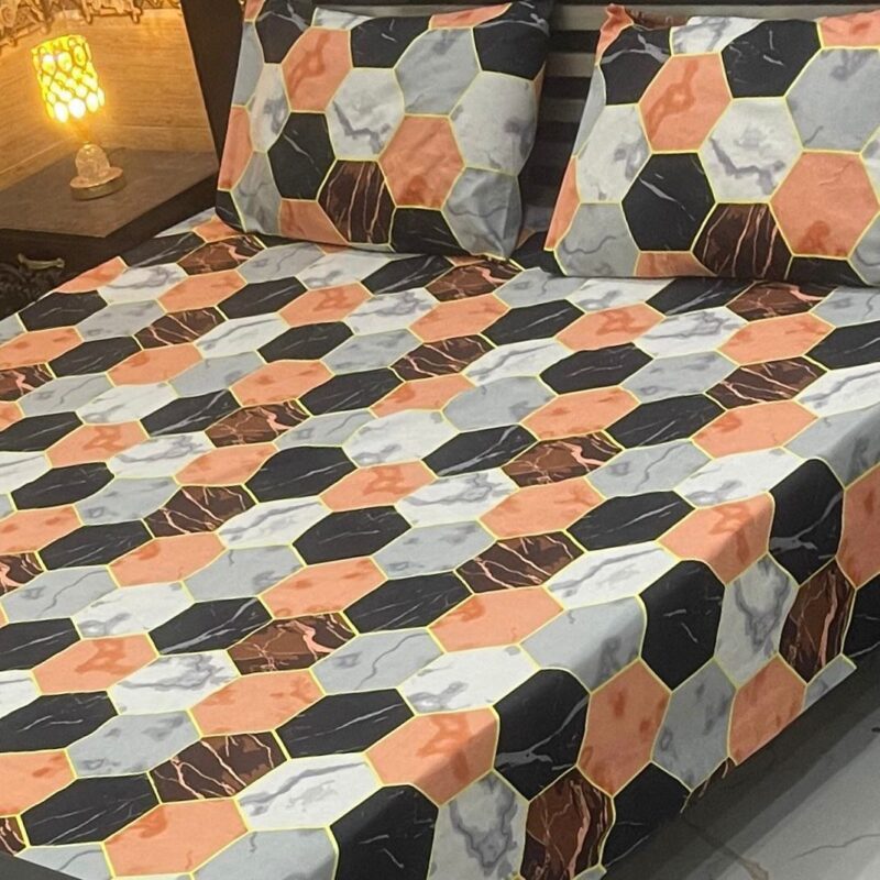 Crystal Bed Sheet-King Size-3Pcs