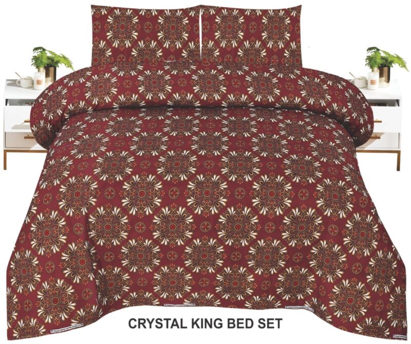 Crystal Bed Sheet-King Size-3Pcs