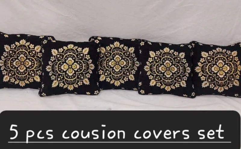 Velvet Jacquard Cushion Covers - 5pcs Set