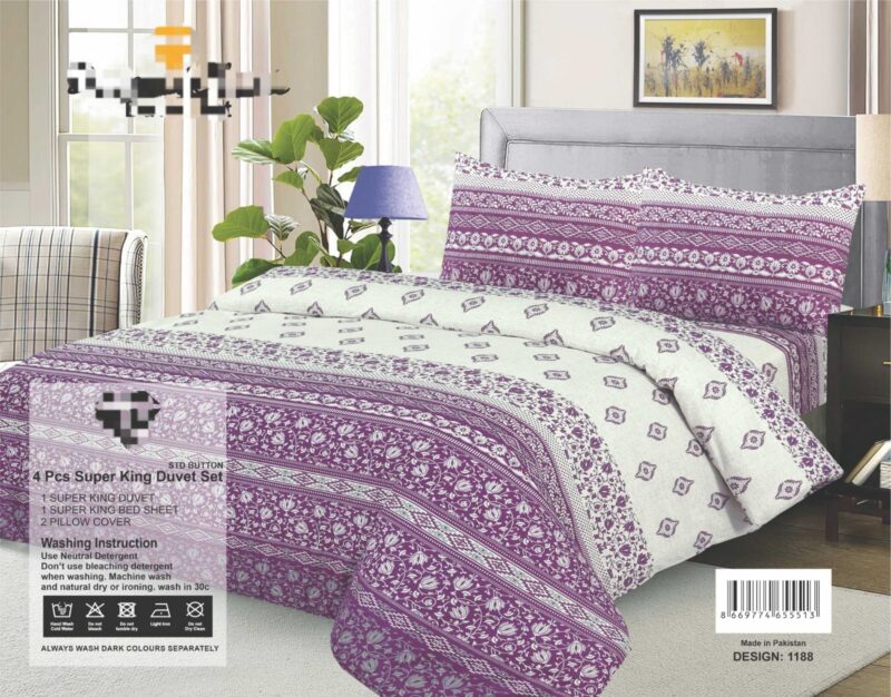 4 Pcs Super King Duvet Set