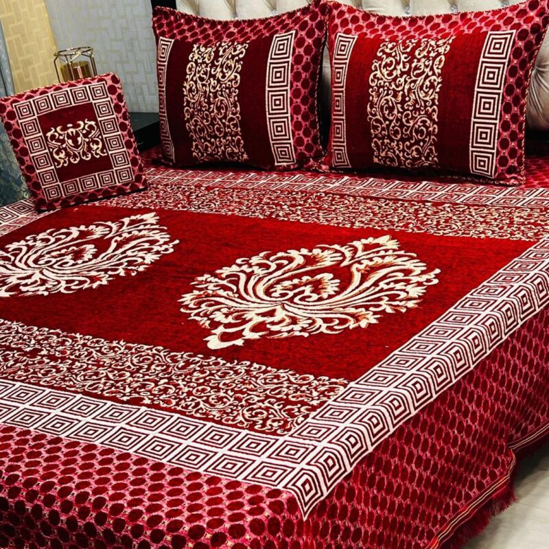 Jacquard Velvet Bed Sheet-4PCS