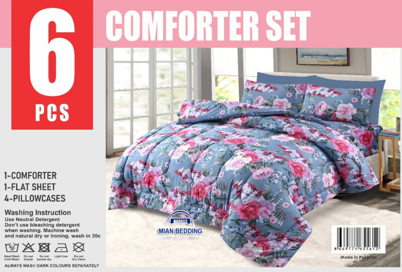 6 PIECE WINTER COMFORTER SET-Soft Thick Comforter