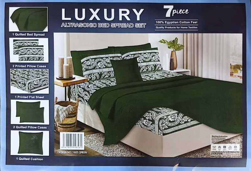 Luxury 7 Piece Ultrasonic Bed spread Set | Comforter Set