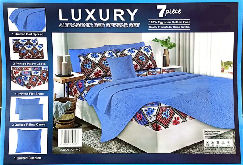 Luxury 7 Piece Ultrasonic Bed spread Set | Comforter Set