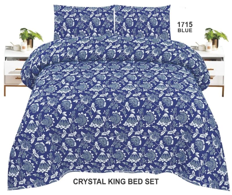 Crystal King Size Bed Sheet Set-3Pcs