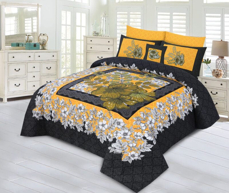 4Pcs Cotton Printed Bedsheet Set