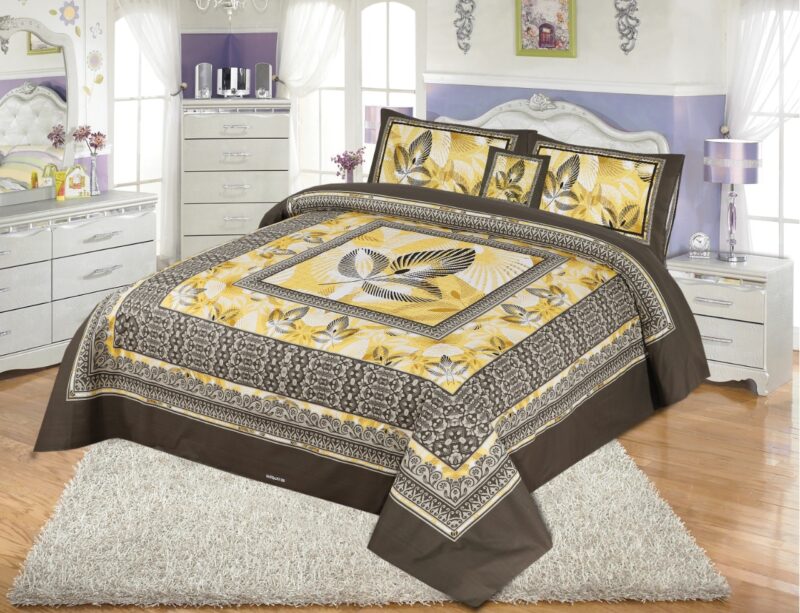 4Pcs Cotton Printed Bedsheet Set