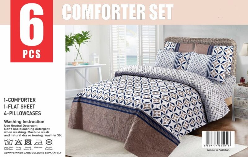 6 PIECE WINTER COMFORTER SET-Soft Thick Comforter