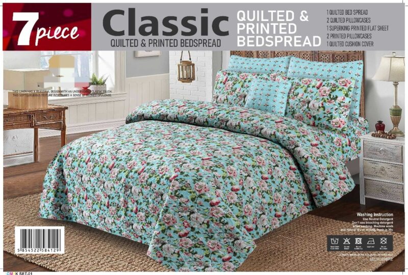 Luxury 7 Piece Bed spread Set | Comforter Set