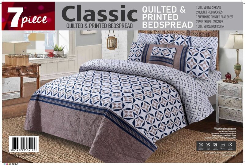 Luxury 7 Piece Bed spread Set | Comforter Set